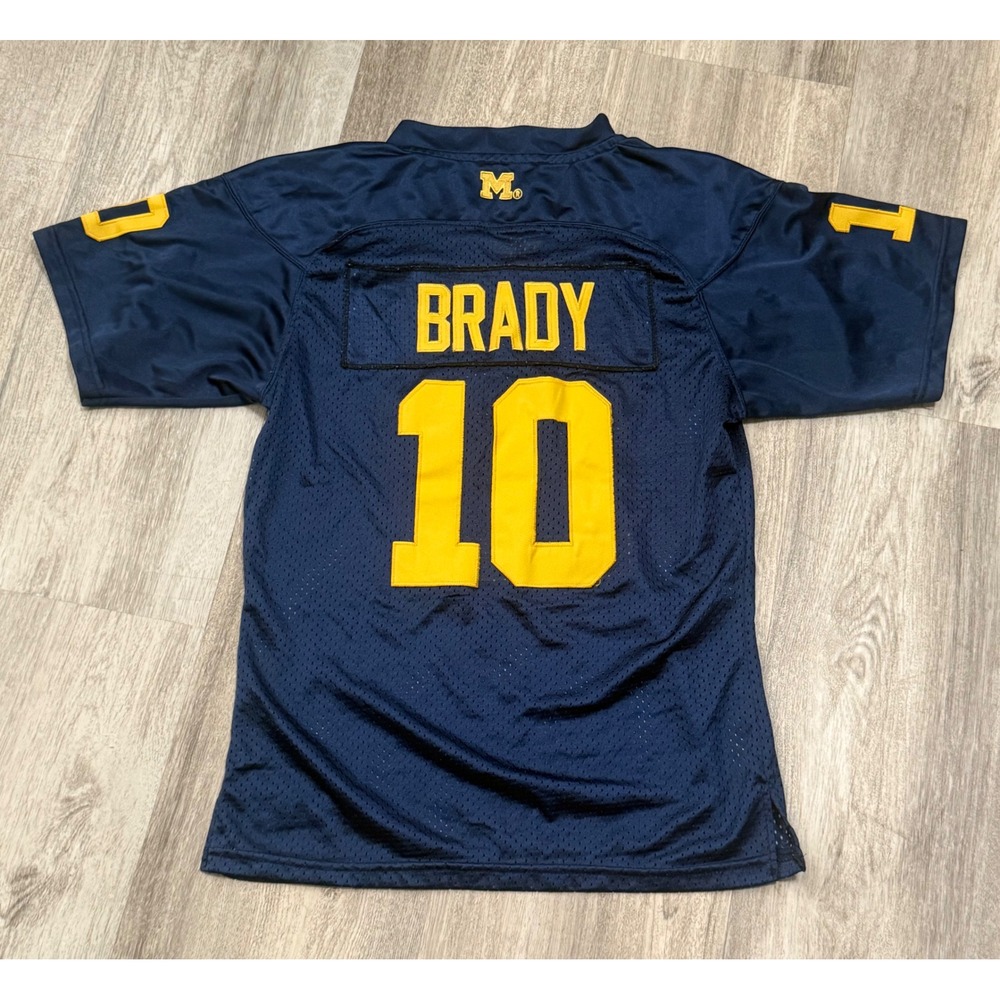 Adidas Michigan Wolverines Tom Brady 10 Youth Jersey Navy Blue Large L NCAA